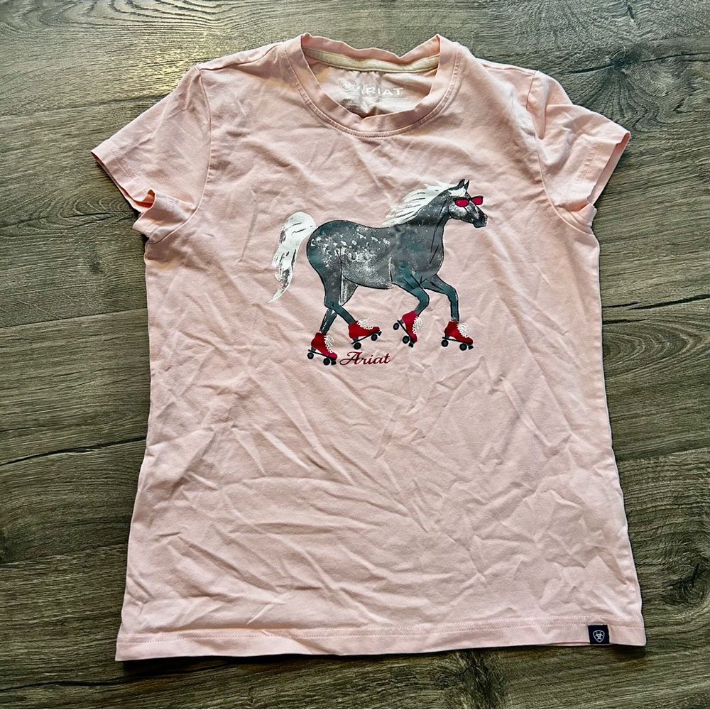 Ariat Kids Light Pink Horse Roller Skates Tee